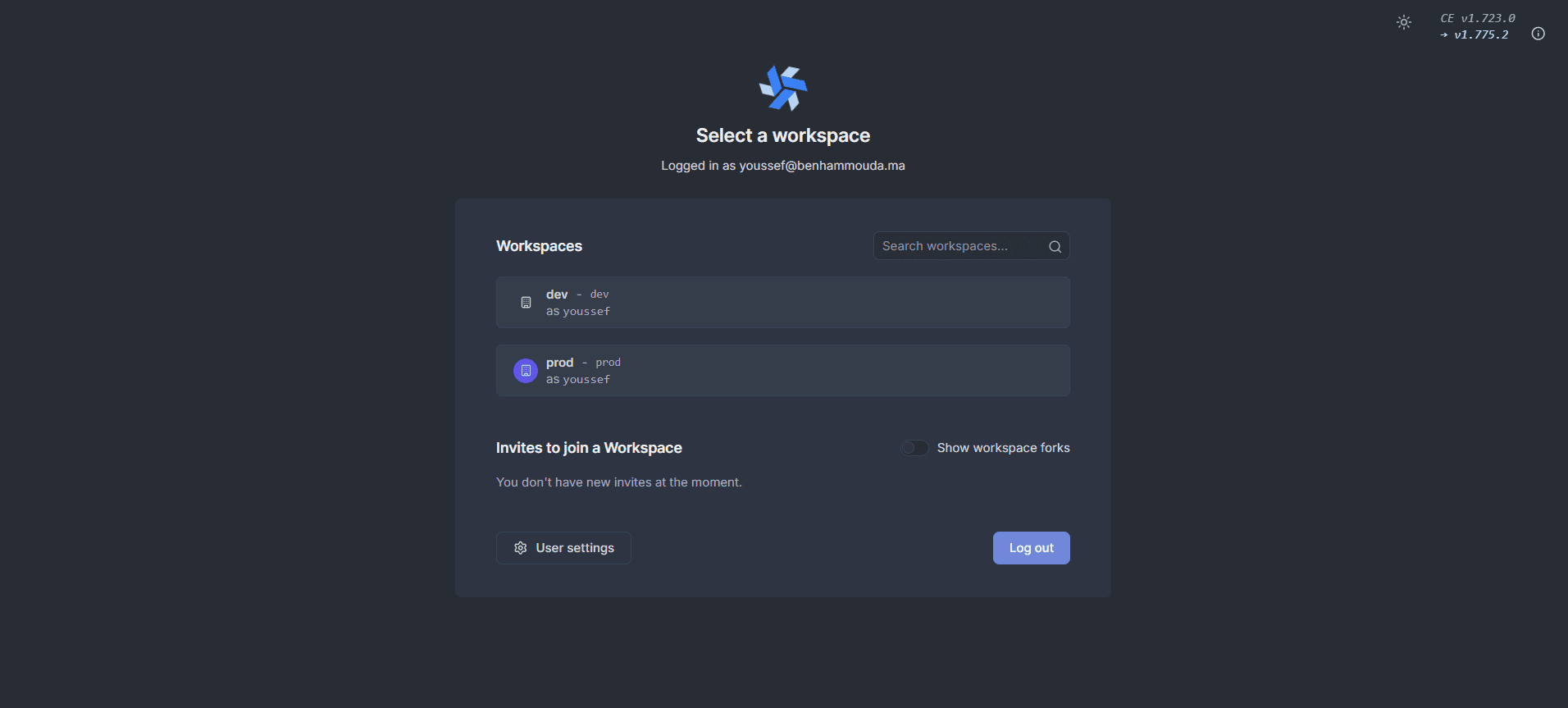 Separate dev and prod workspaces on the self-hosted orchestration instance